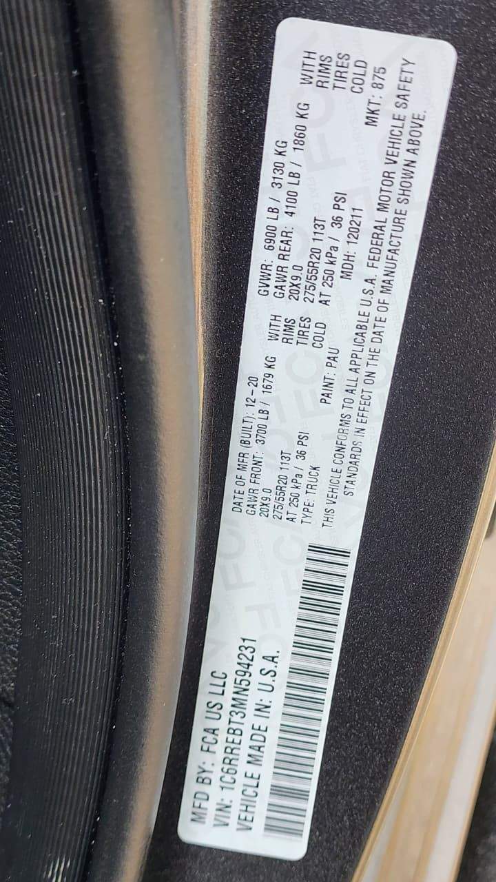 2021 RAM 1500