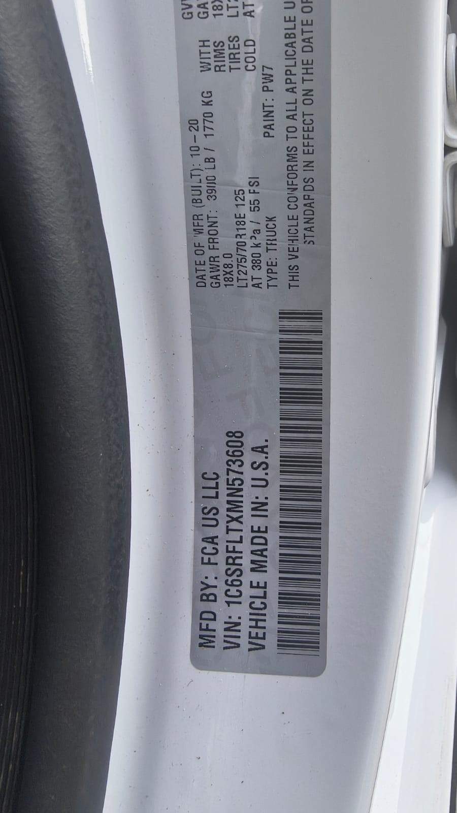 2021 RAM 1500