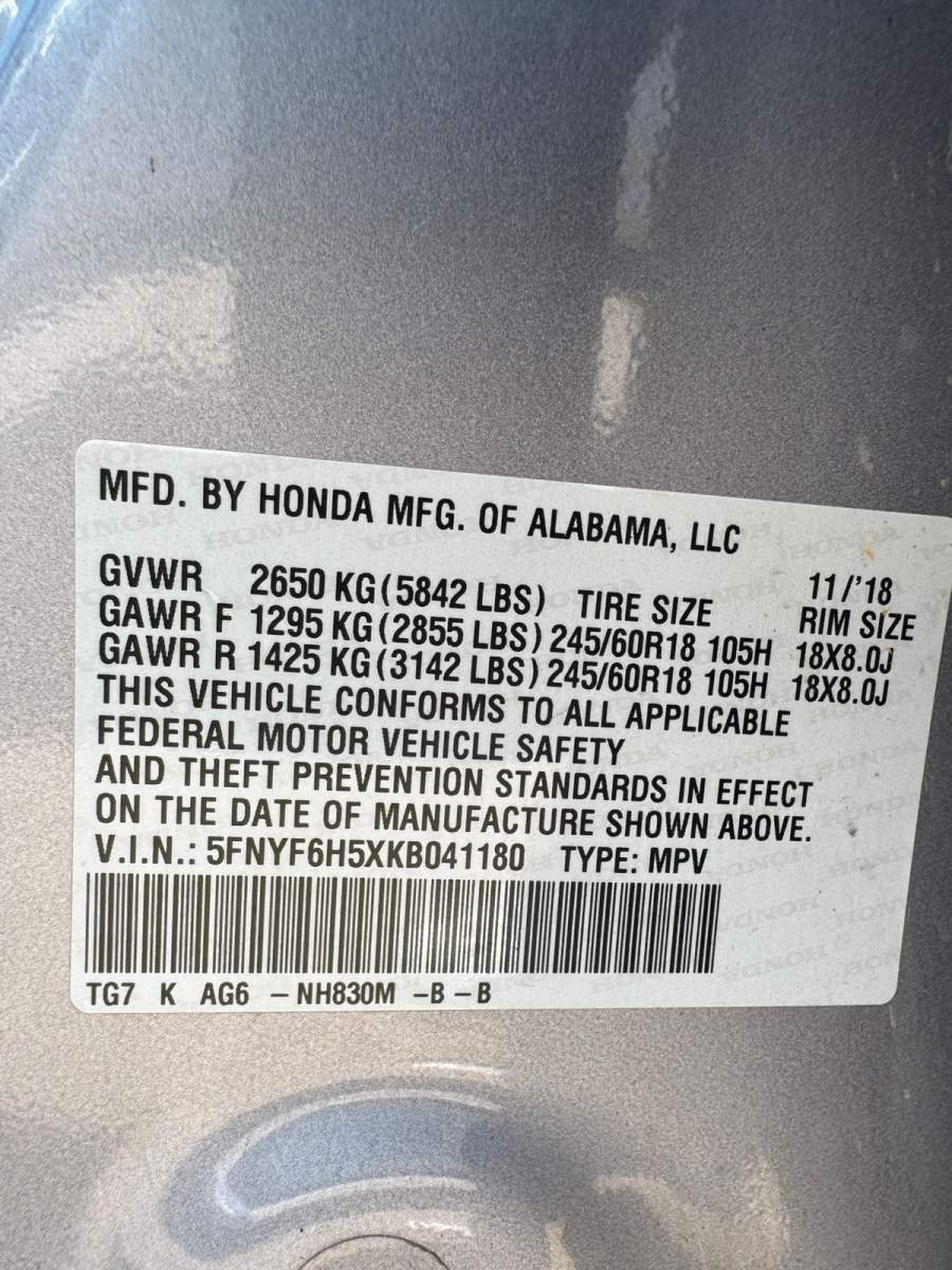 2019 Honda Pilot