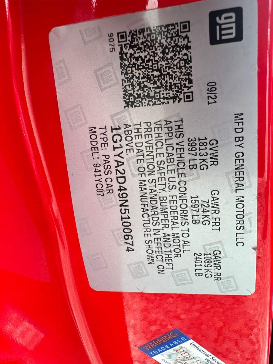 2022 Chevrolet Corvette Stingray