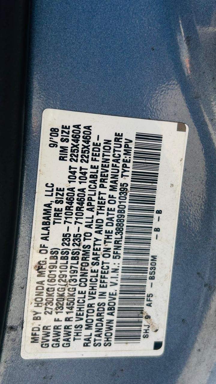 2009 Honda ODYSSEY TOURING W/ PAX