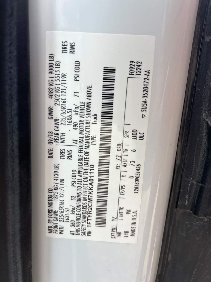 2019 Ford Transit 250