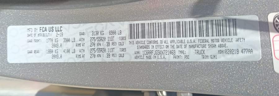 2019 RAM 1500