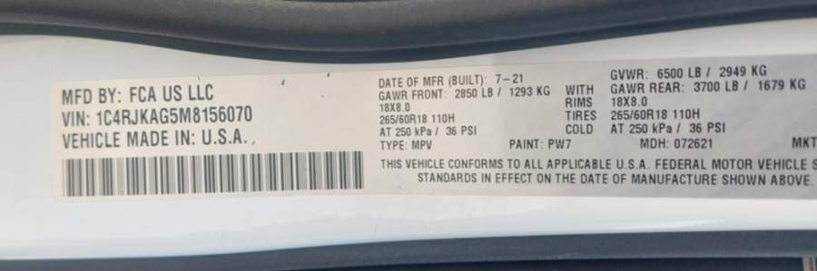2021 Jeep Grand Cherokee L
