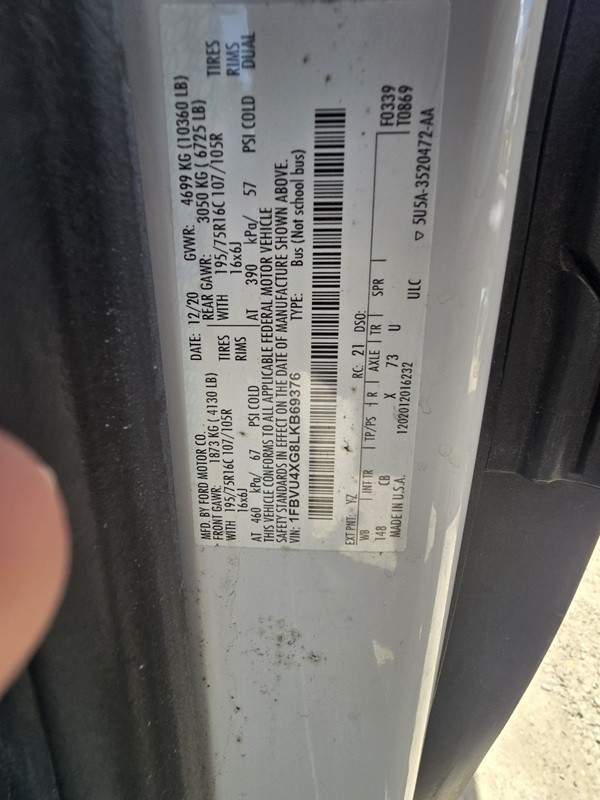 2020 Ford TRANSIT 350 XL