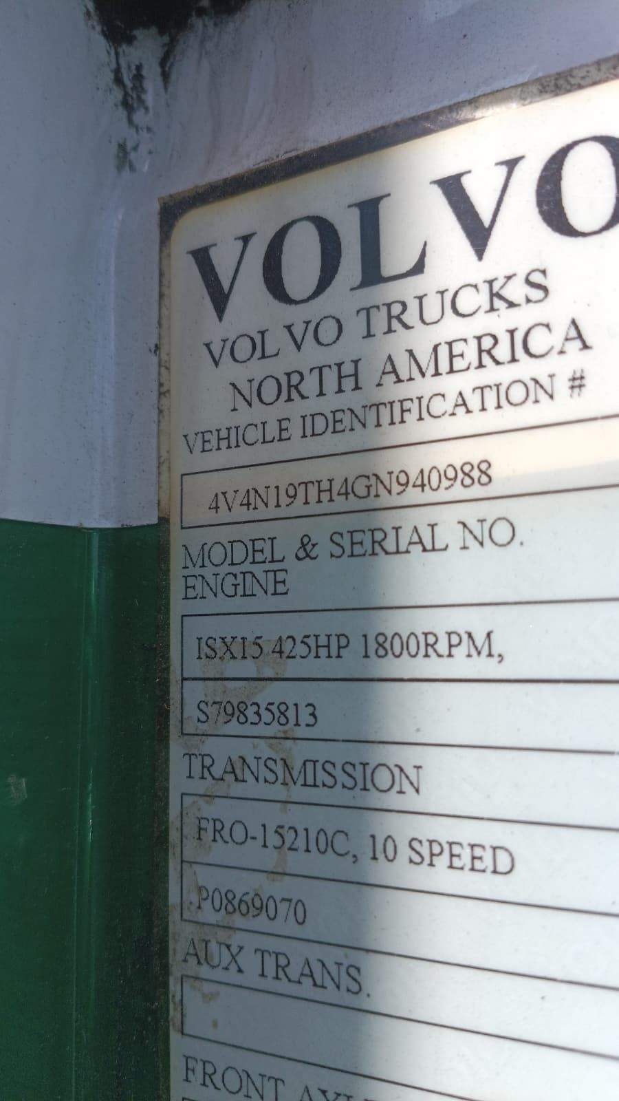 2016 Volvo Truck VNL