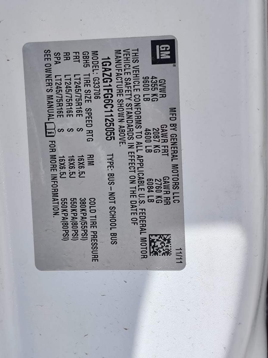 2012 Chevrolet Express 3500