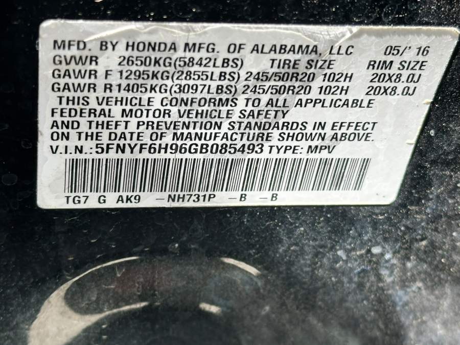 2016 Honda Pilot Touring