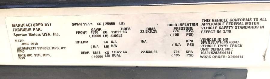 2020 Hino 258A