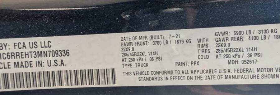 2021 RAM 1500