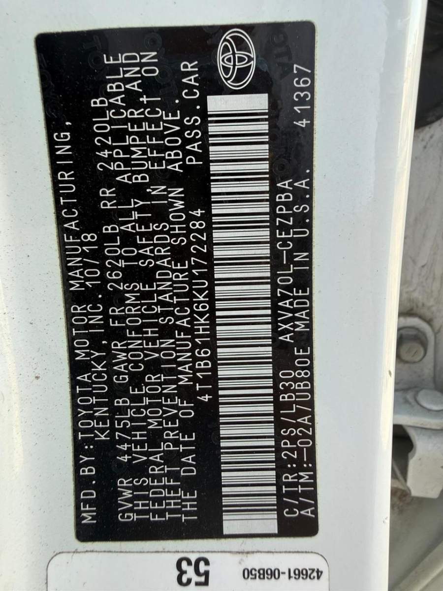 2019 Toyota Camry XSE
