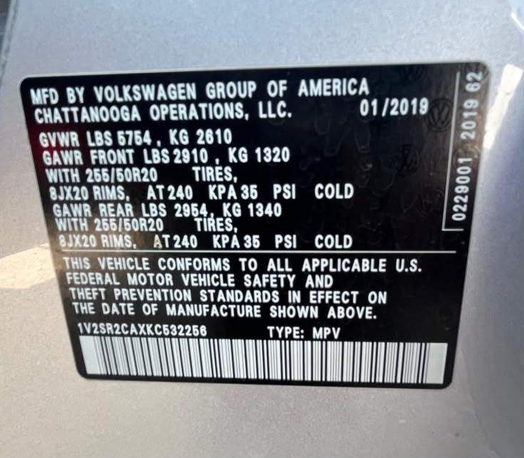 2019 Volkswagen Atlas