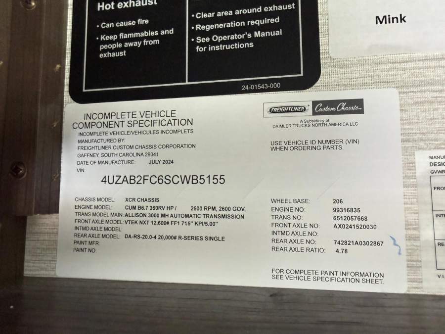 2025 Freightliner Motorhome Chassis