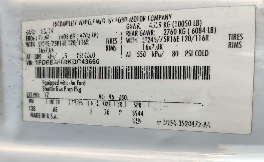 2019 Ford E-350