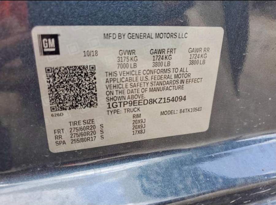 2019 GMC Sierra 1500 AT4