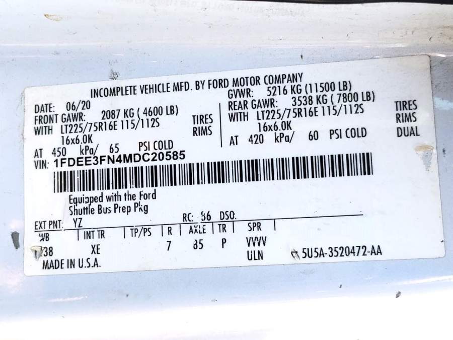 2021 Ford E-350 Super Duty