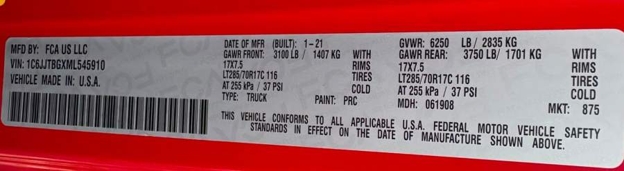 2021 Jeep Gladiator