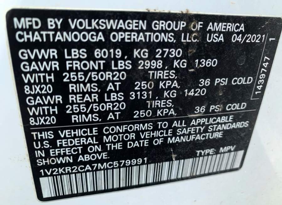2021 Volkswagen Atlas V6 SE 4Motion