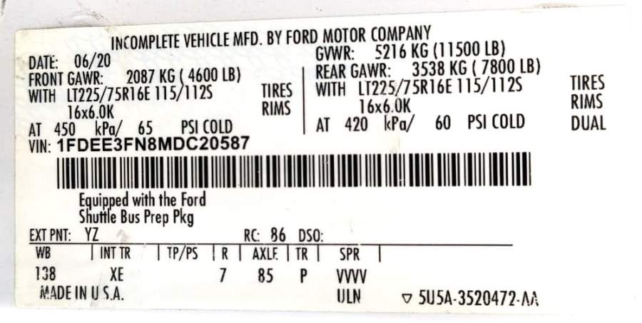2021 Ford E-350 Super Duty