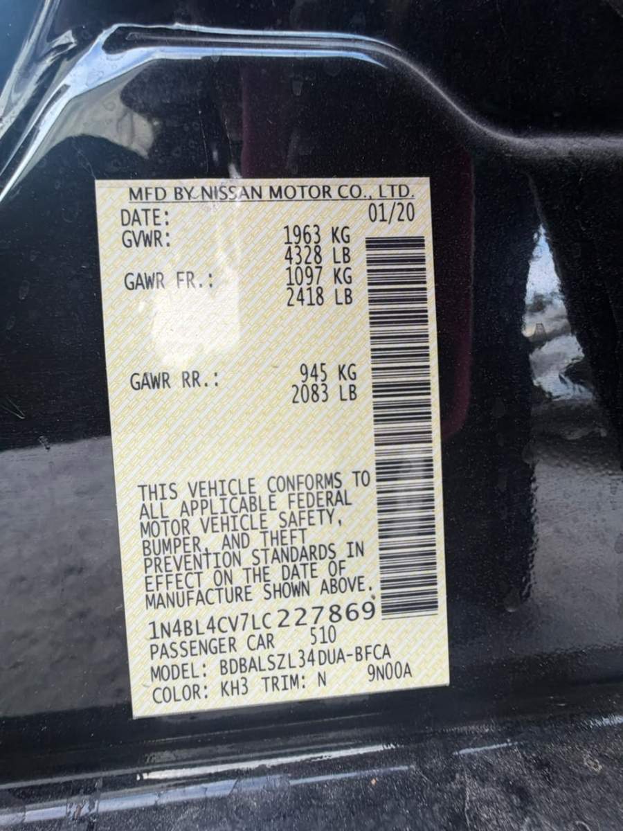 2020 Nissan Altima 2.5 SR