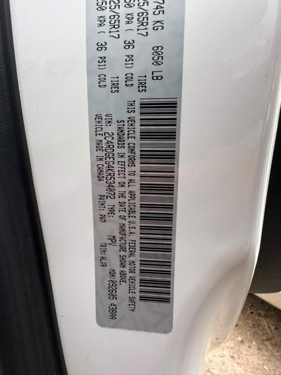 2019 Dodge GRAND CARAVAN GT