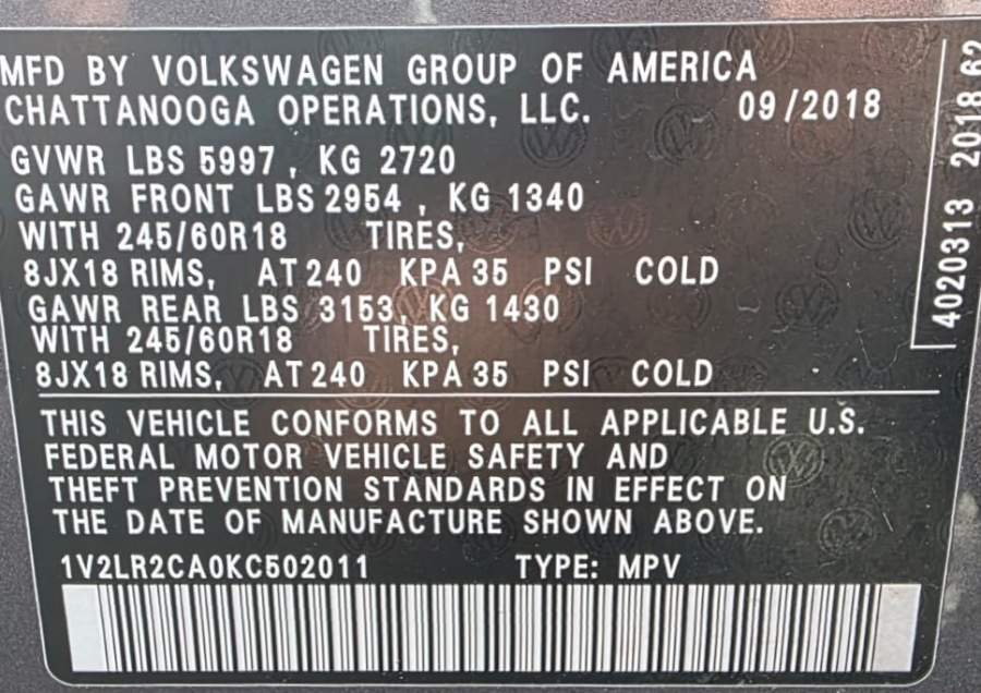 2019 Volkswagen Atlas