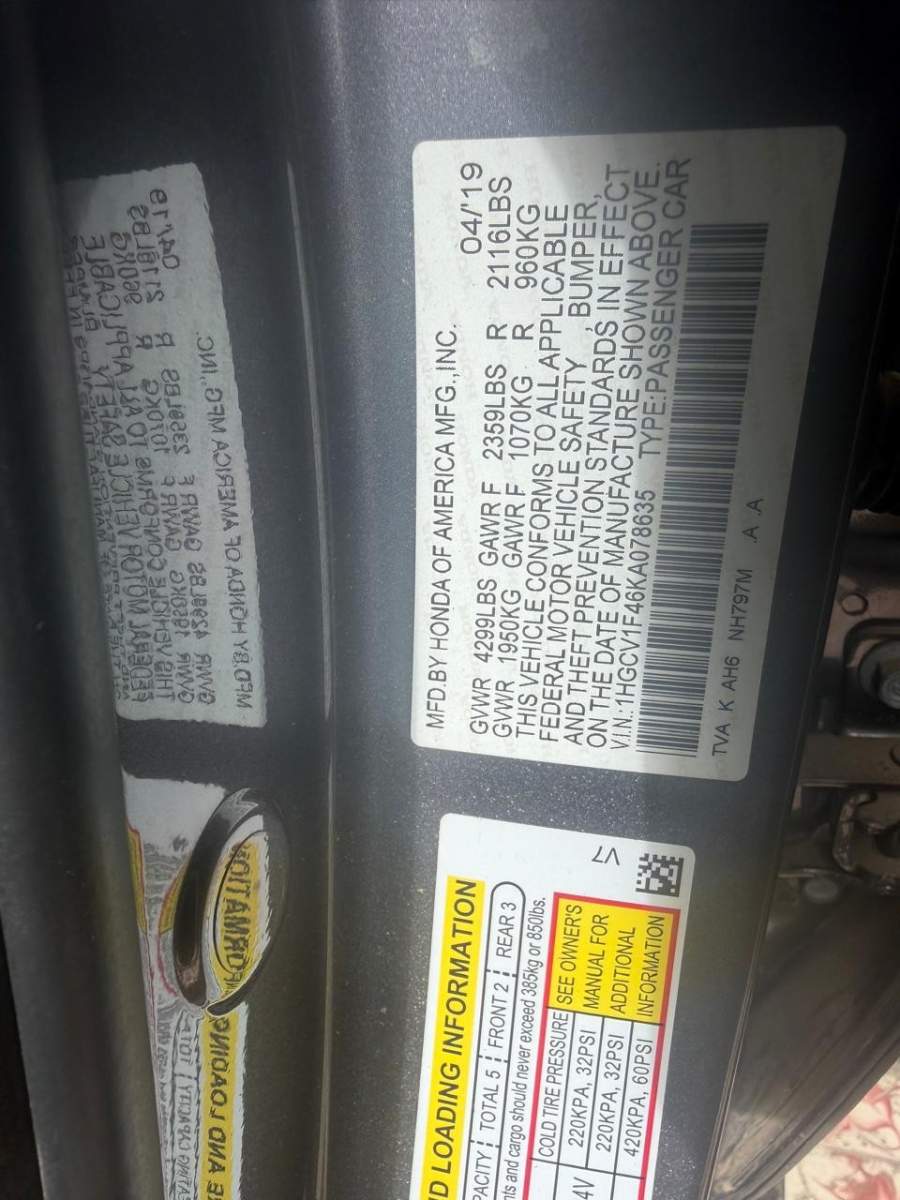 2019 Honda Accord