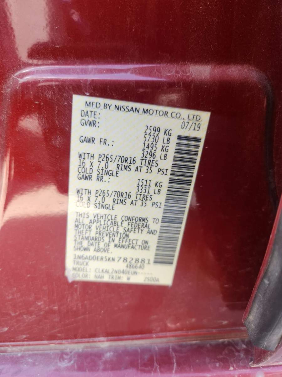 2019 Nissan Frontier