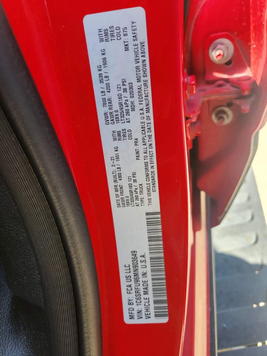 2021 RAM 1500 TRX