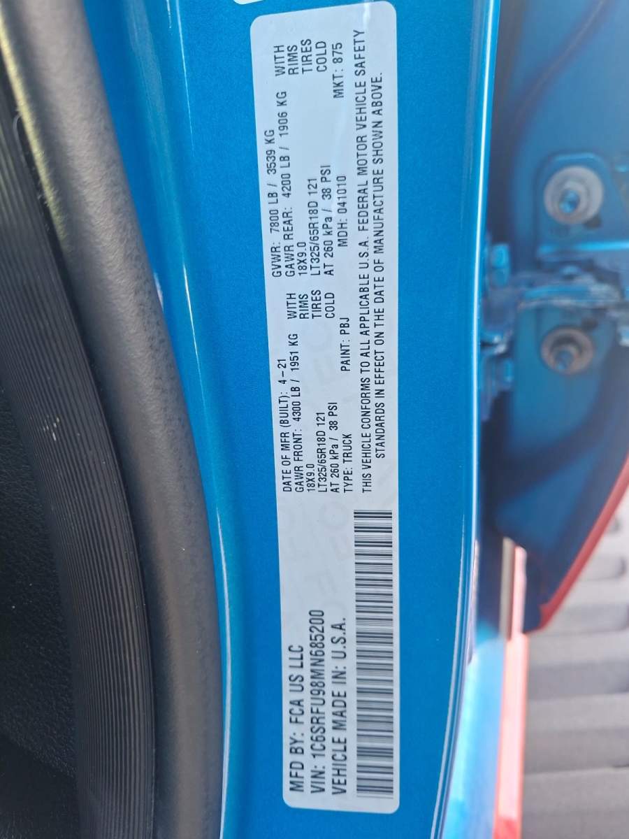 2021 RAM 1500