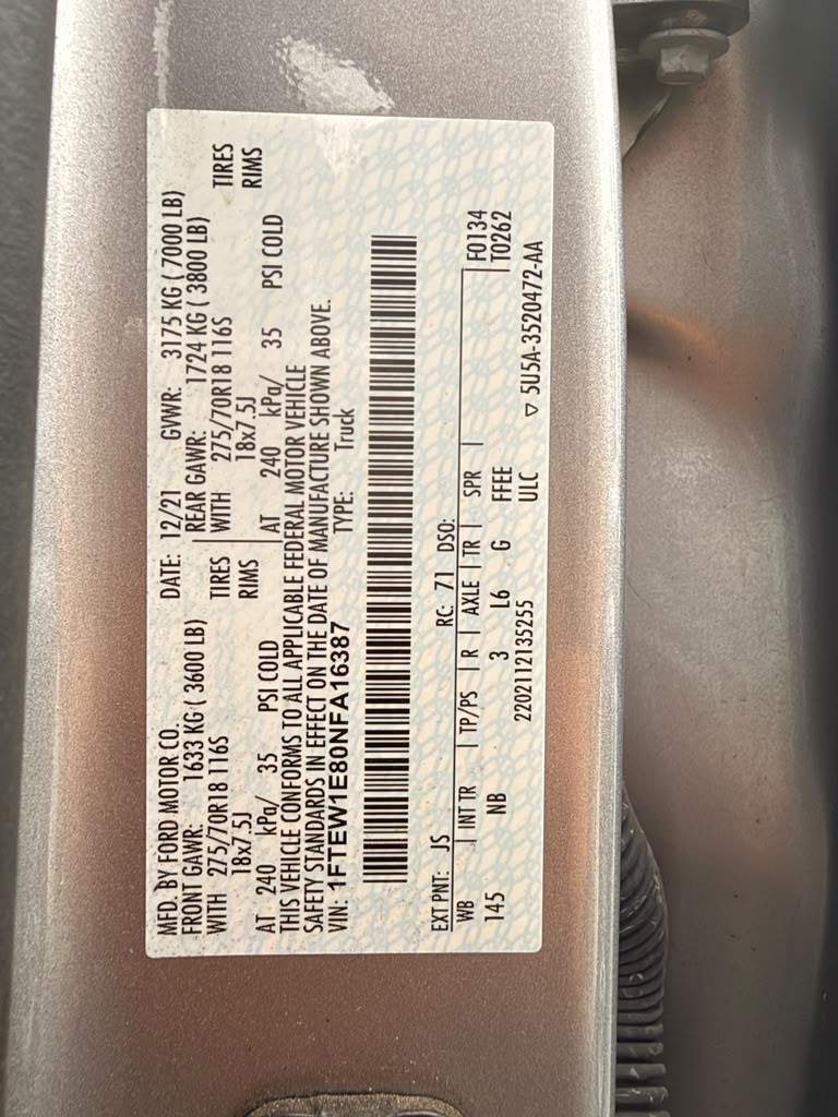 2022 Ford F-150 tremor