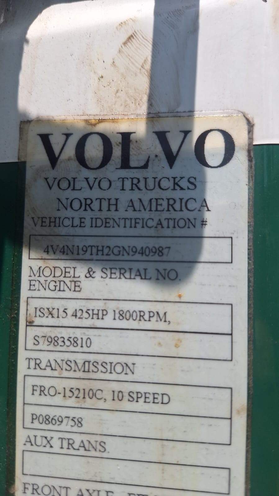 2016 Volvo Truck VNL